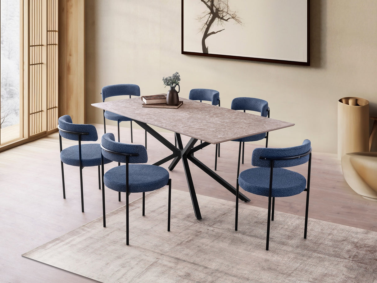 Masă dining Nox - 3003, Grey stone, 180x90x79 cm