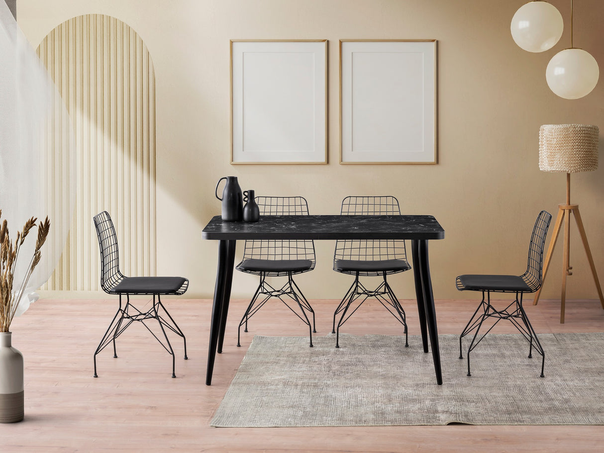 Masă dining Oslo - 3071, Black marble, 120x70x75 cm