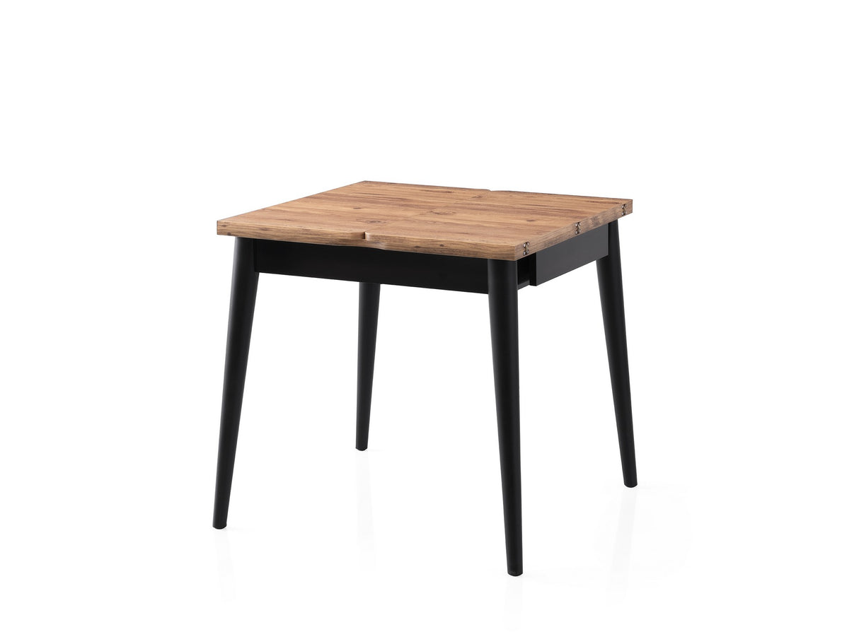 Masă dining extensibilă Totem - 3043, Pin atlantic, 80x80x75 cm