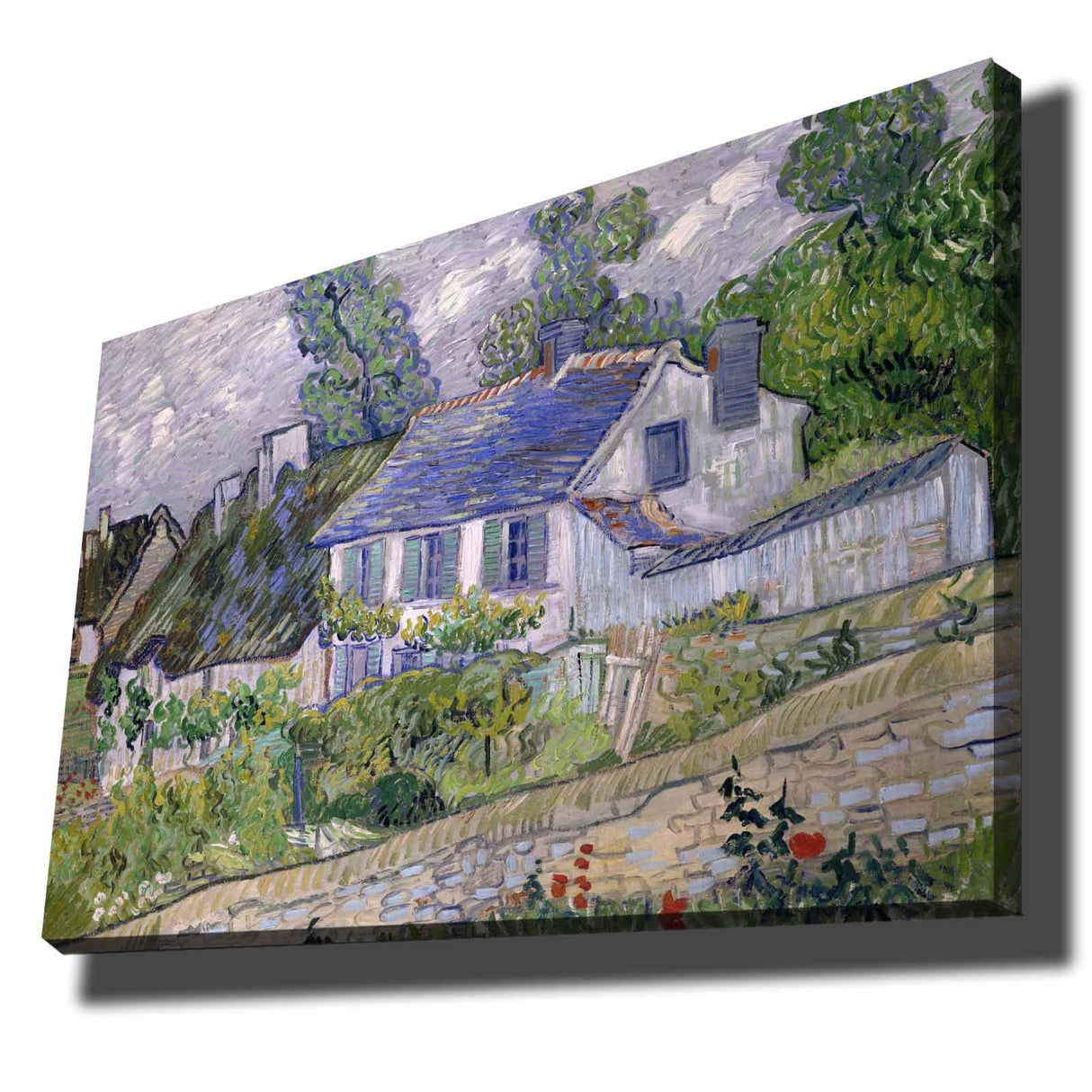 Tablou Canvas Casa, Albastru - Verde, 100 x 70 cm