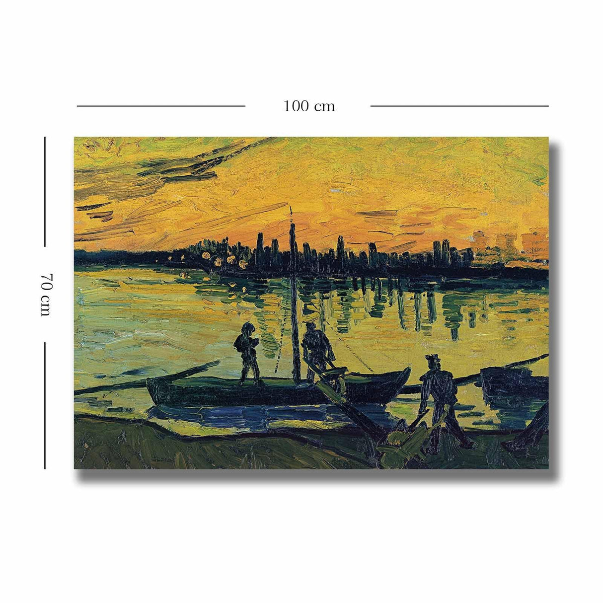 Tablou Canvas Pescari, Multicolor, 100 x 70 cm