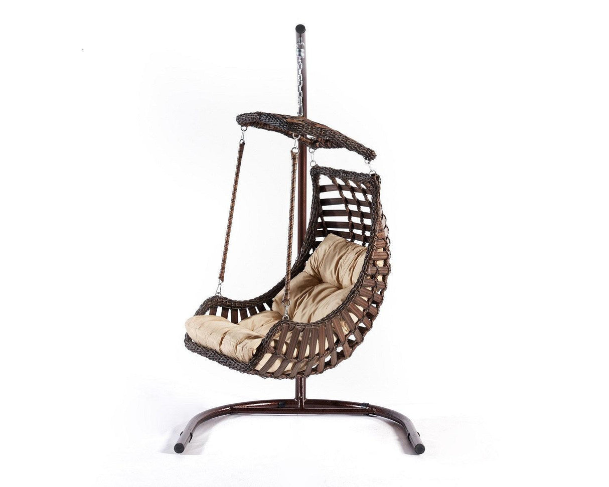 Balansoar de grădină Alacati Orgu, Diverse culori, 120x106x214 cm - Maro închis | SKU: 991DVN1206 | Balansoar de grădină Alacati Orgu, 120x106x214 cm, varianta Maro închis, produs pentru amenajarea locuinței, disponibil online în România la CasaMob