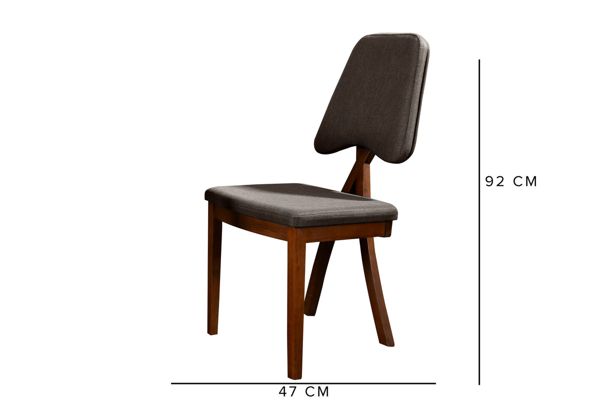 Masă cu scaune 5 bucăți Pera Wooden, Nuc - Maro, 47x45x92 cm