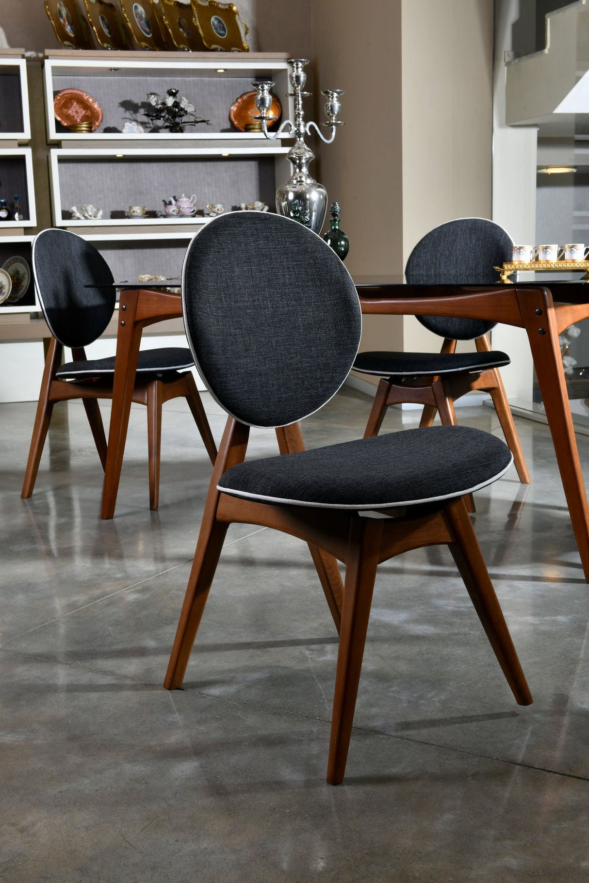 Set 2 scaune Touch v2, Diverse culori, 54x55x93 cm - Nuc - Antracit | SKU: 998VOW1114 | Set 2 scaune Touch v2, 54x55x93 cm, varianta Nuc - Antracit, produs pentru amenajarea locuinței, disponibil online în România la CasaMob