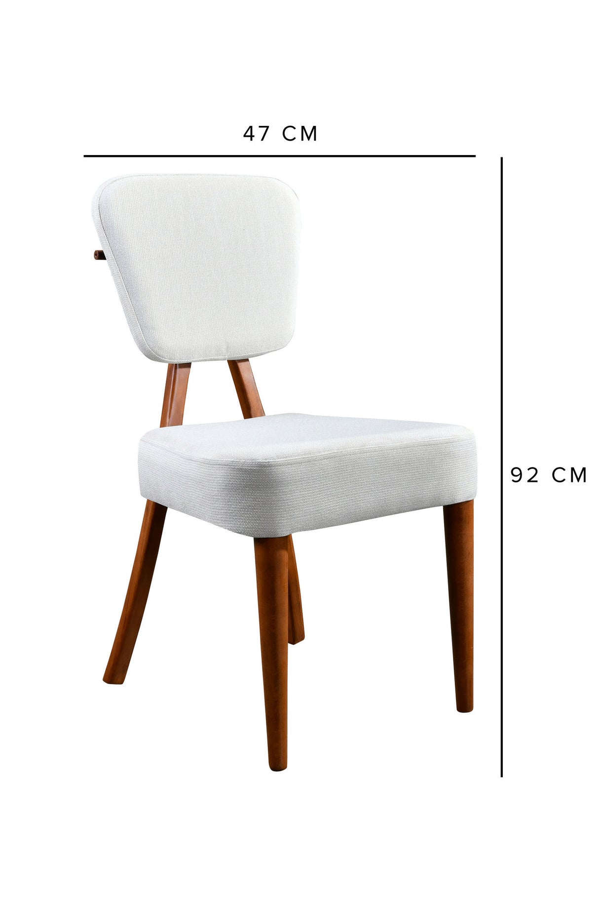 Set 2 scaune Tia v2, Nuc - Crem, 47x45x92 cm