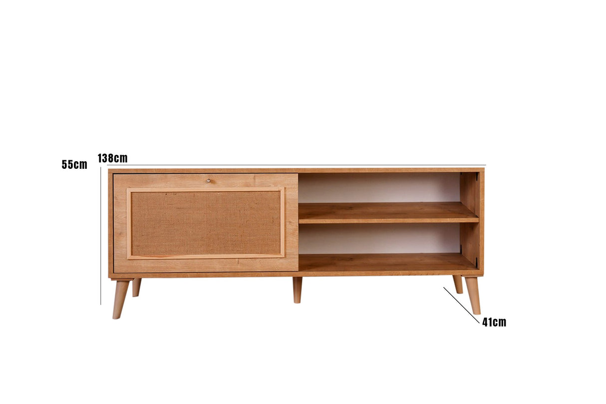 Comodă TV Jüt 140, Stejar, 138x41x15 cm