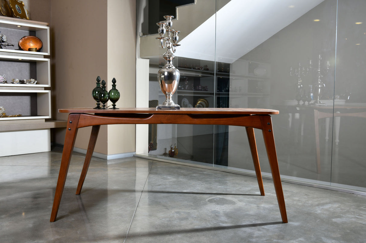 Masă dining Touch - Wooden, Nuc, 160x80x75 cm