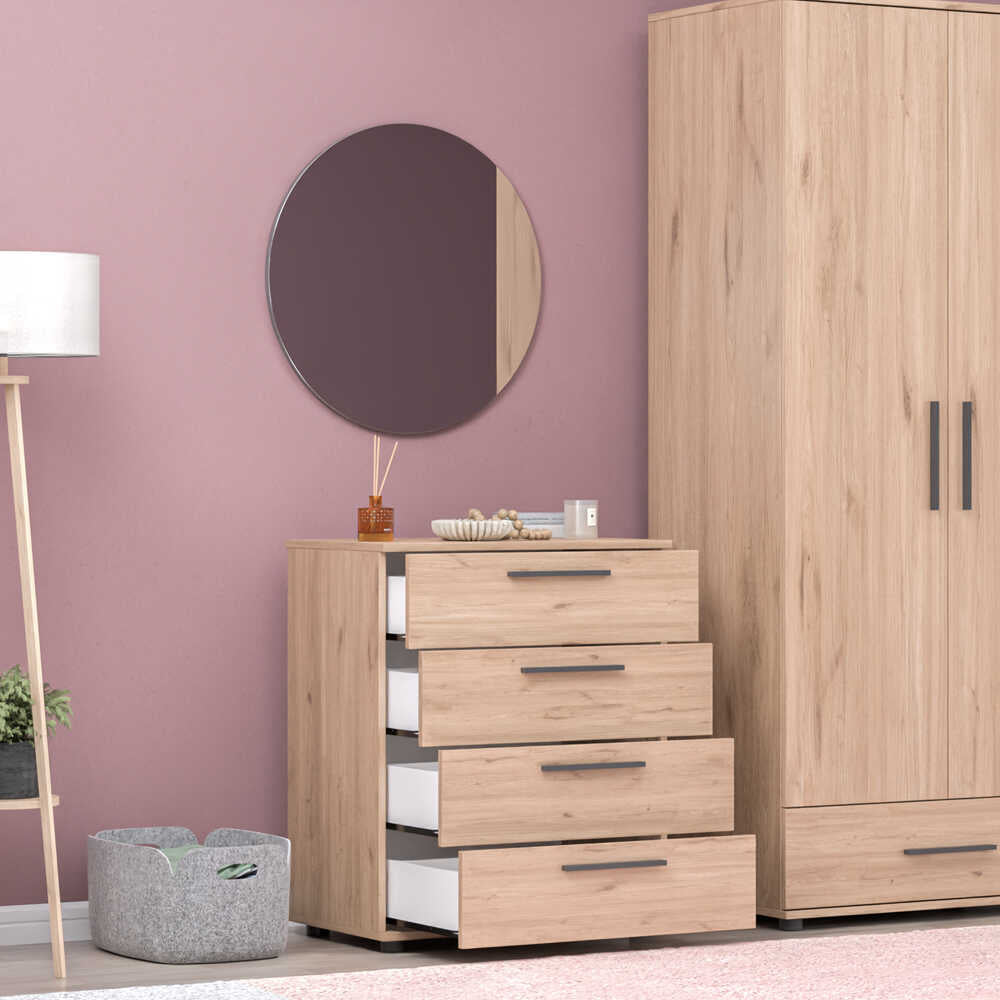 Comoda SFN-604-BB-1 Home Collection® White, 4 sertare, 65x78x41 cm - Stejar | SKU: SFN-604-FF-1