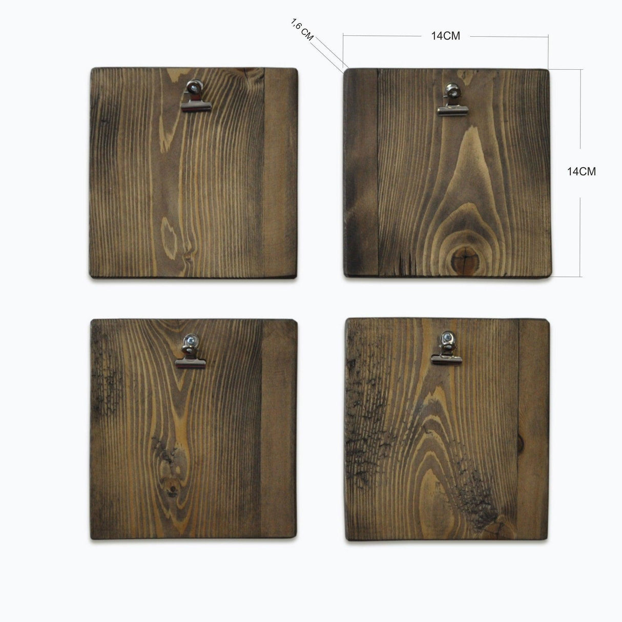 Accesoriu decorativ de perete din molid A066, Nuc, 14x14 cm