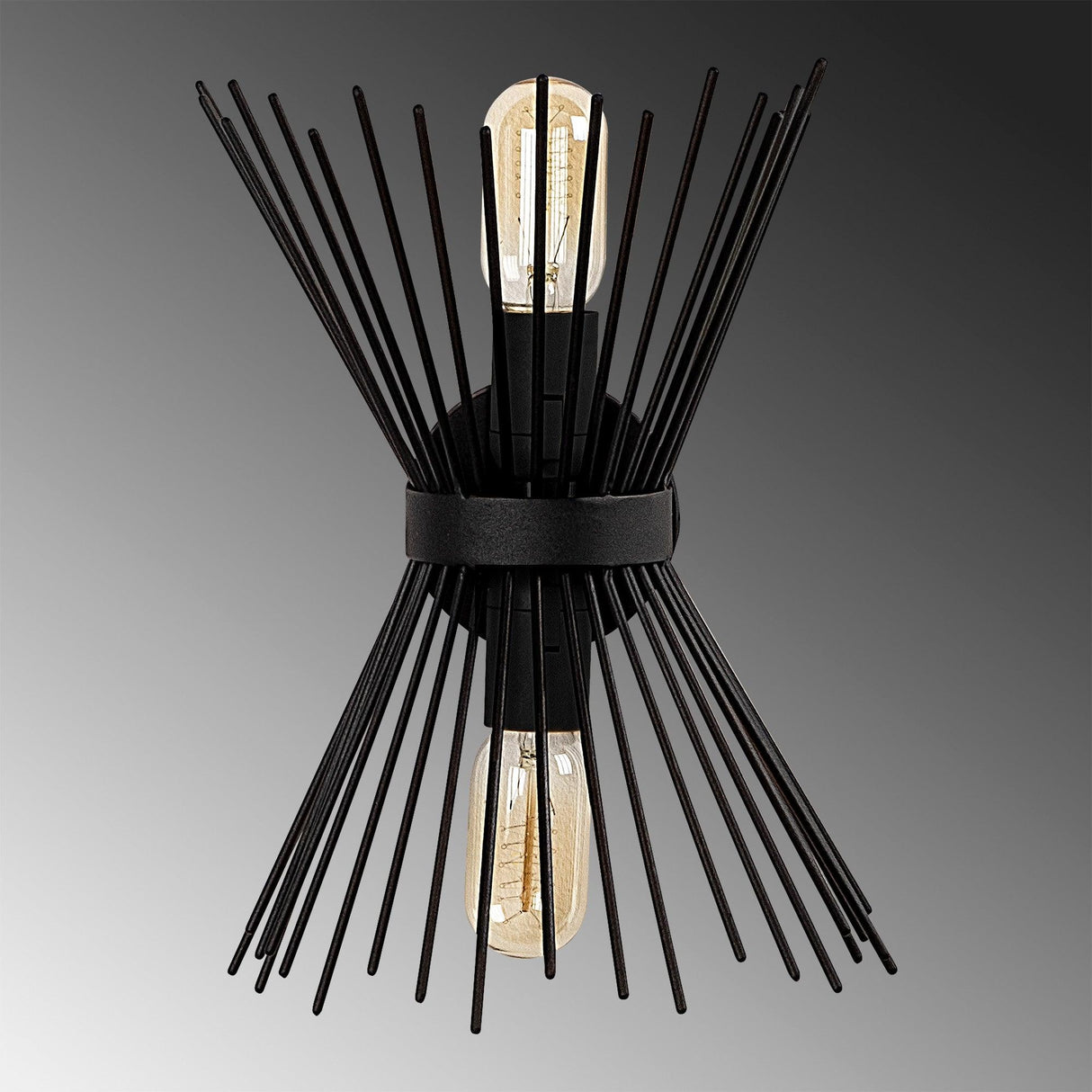 Aplica de perete Kirpi, Negru, 12x12x33 cm