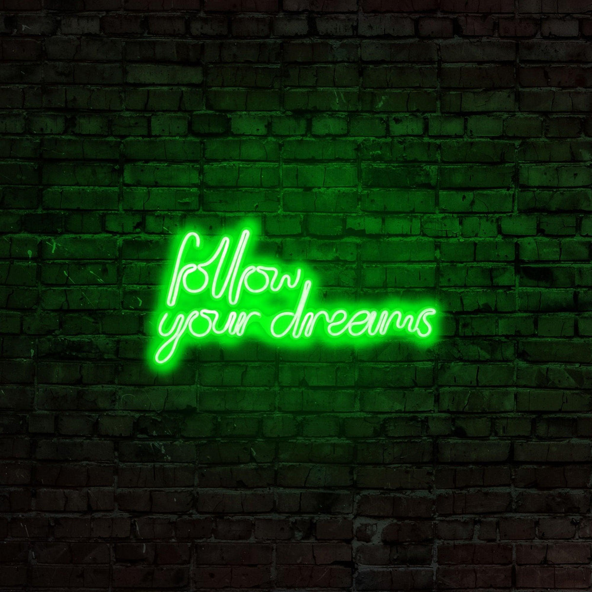 Aplica de Perete Neon Follow Your Dreams, 60x32 cm - Verde