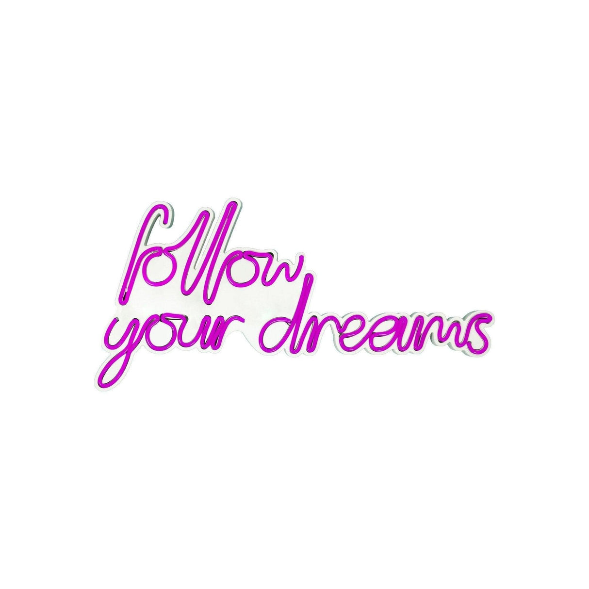Aplica de Perete Neon Follow Your Dreams, 60x32 cm - Roz