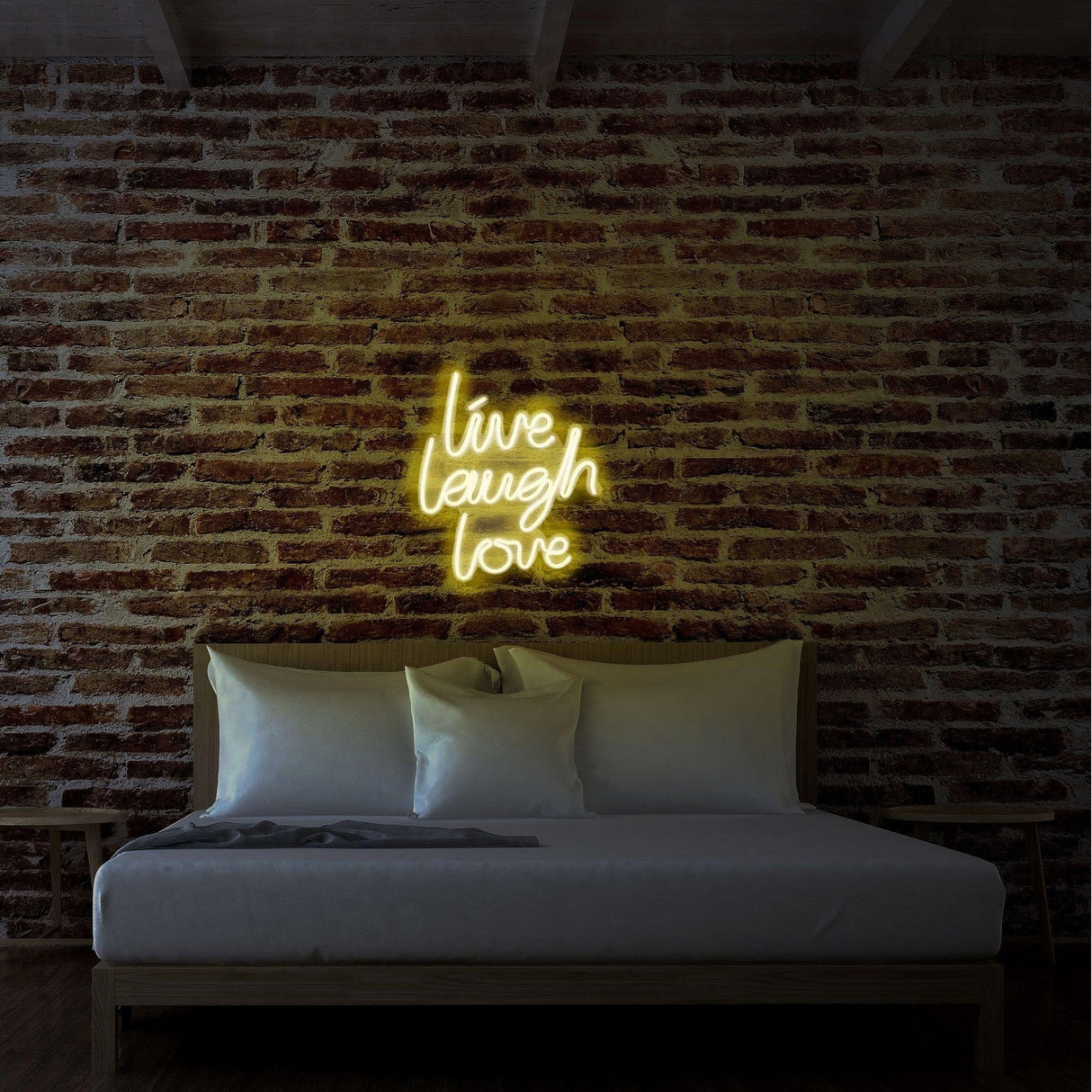 Aplica de Perete Neon Live Laugh Love, 31x36 cm - Galben