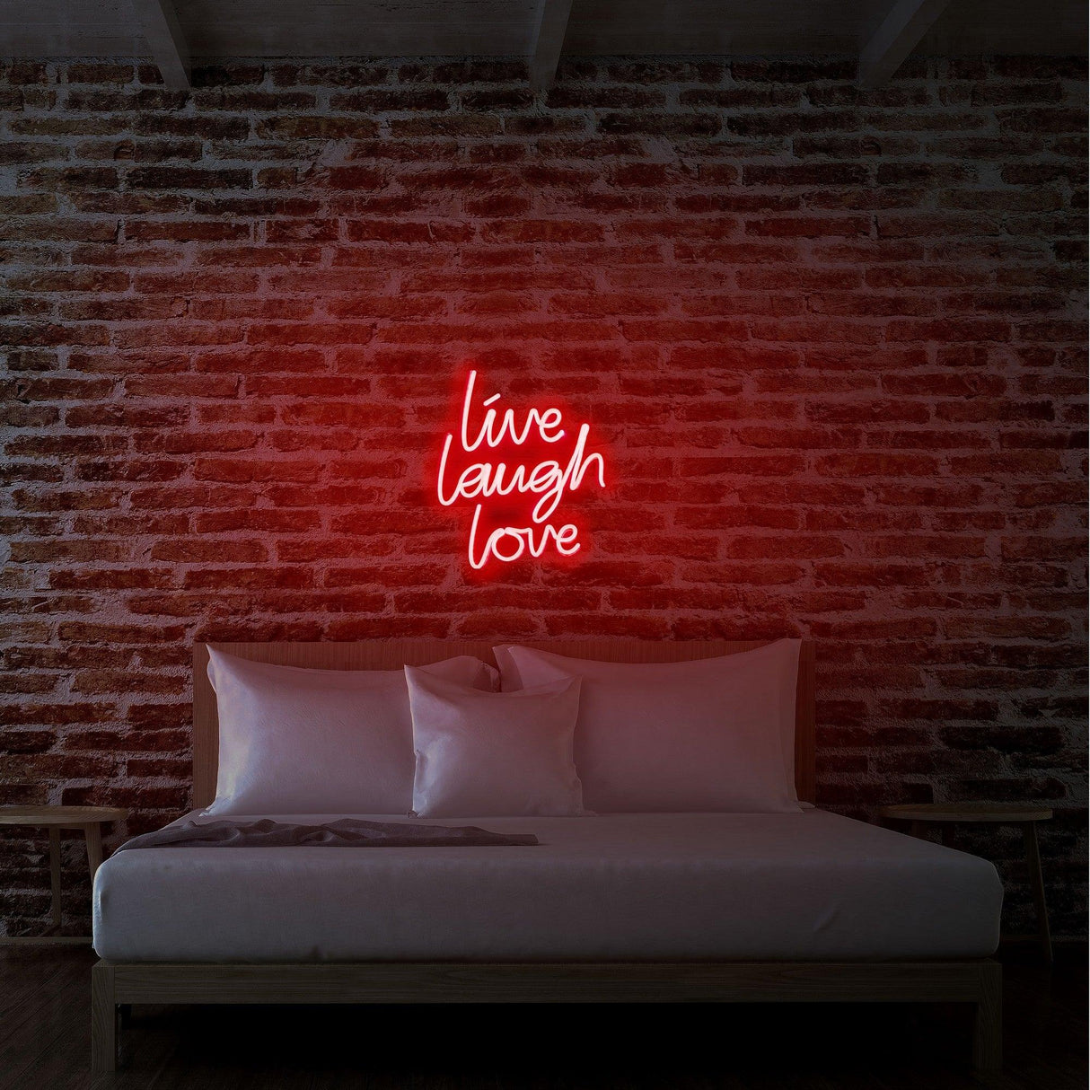 Aplica de Perete Neon Live Laugh Love, 31x36 cm - Rosu