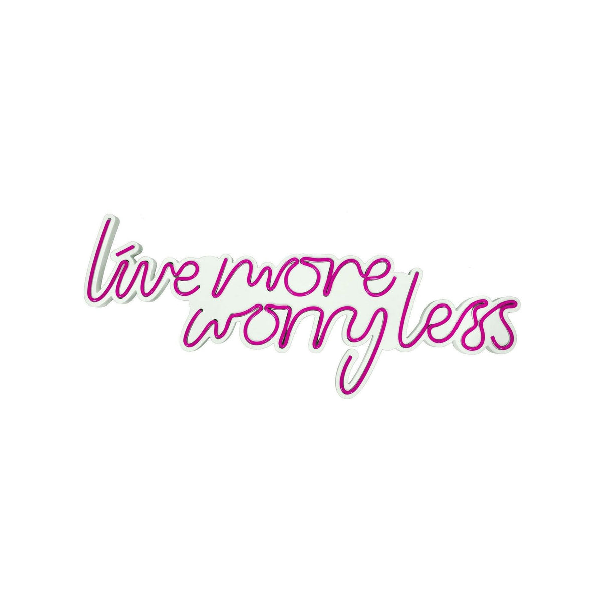 Aplica de Perete Neon Live More Worry Less, 67x36 cm - Roz