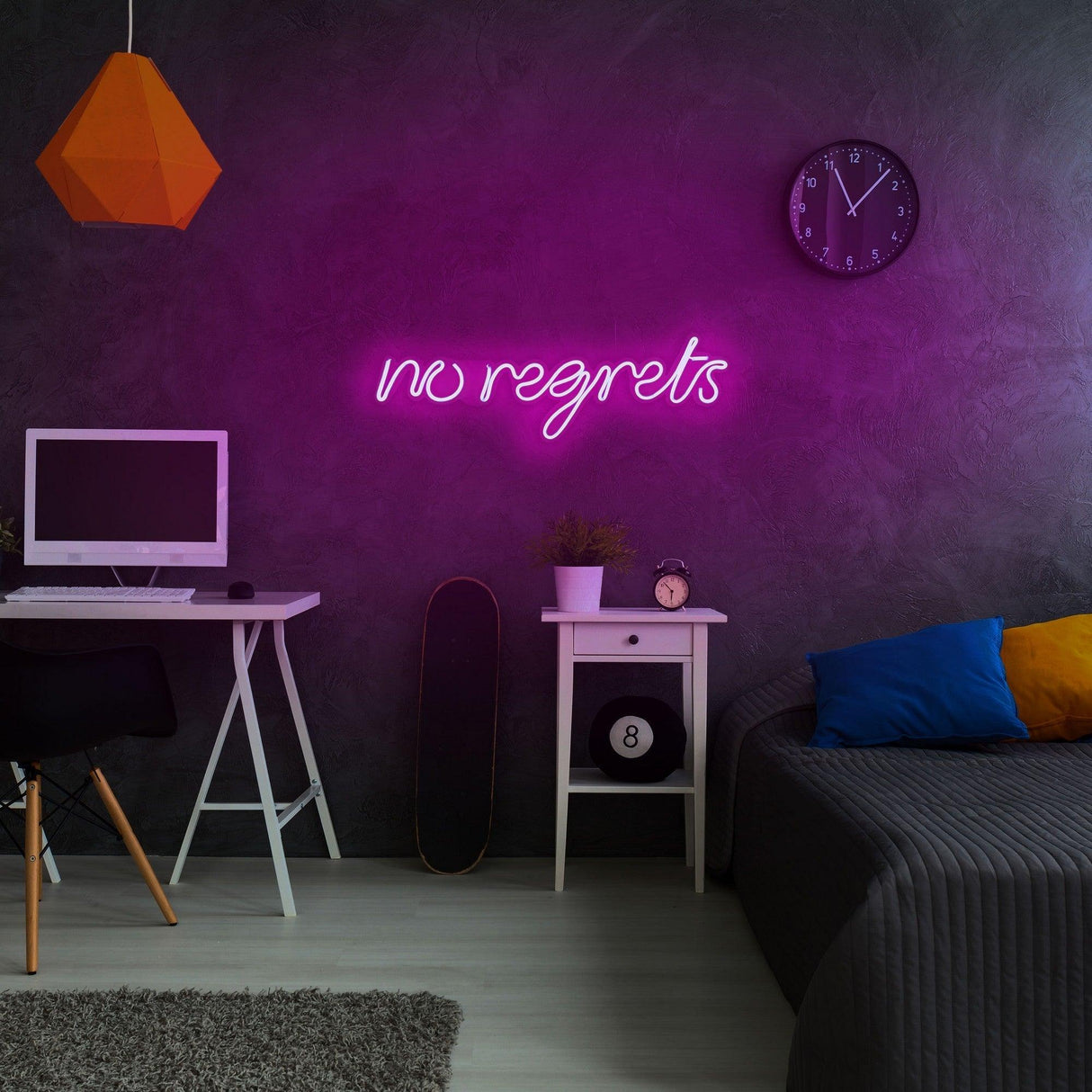 Aplica de Perete Neon No Regrets, 52x16 cm - Roz