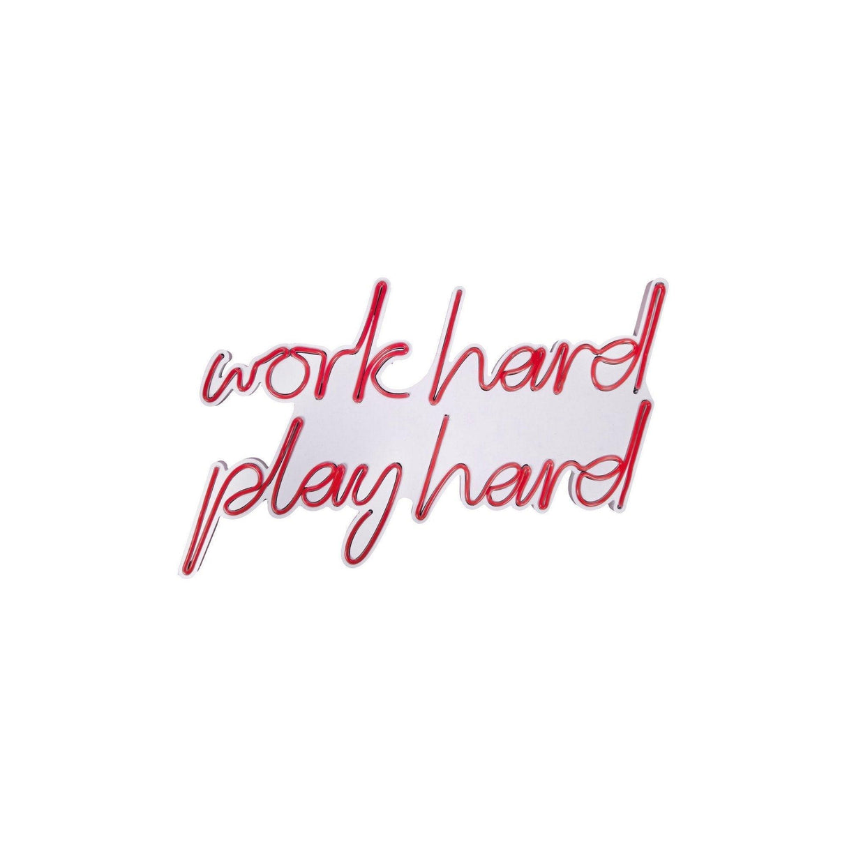 Aplica de Perete Neon Work Hard Play Hard, 55x36 cm - Rosu