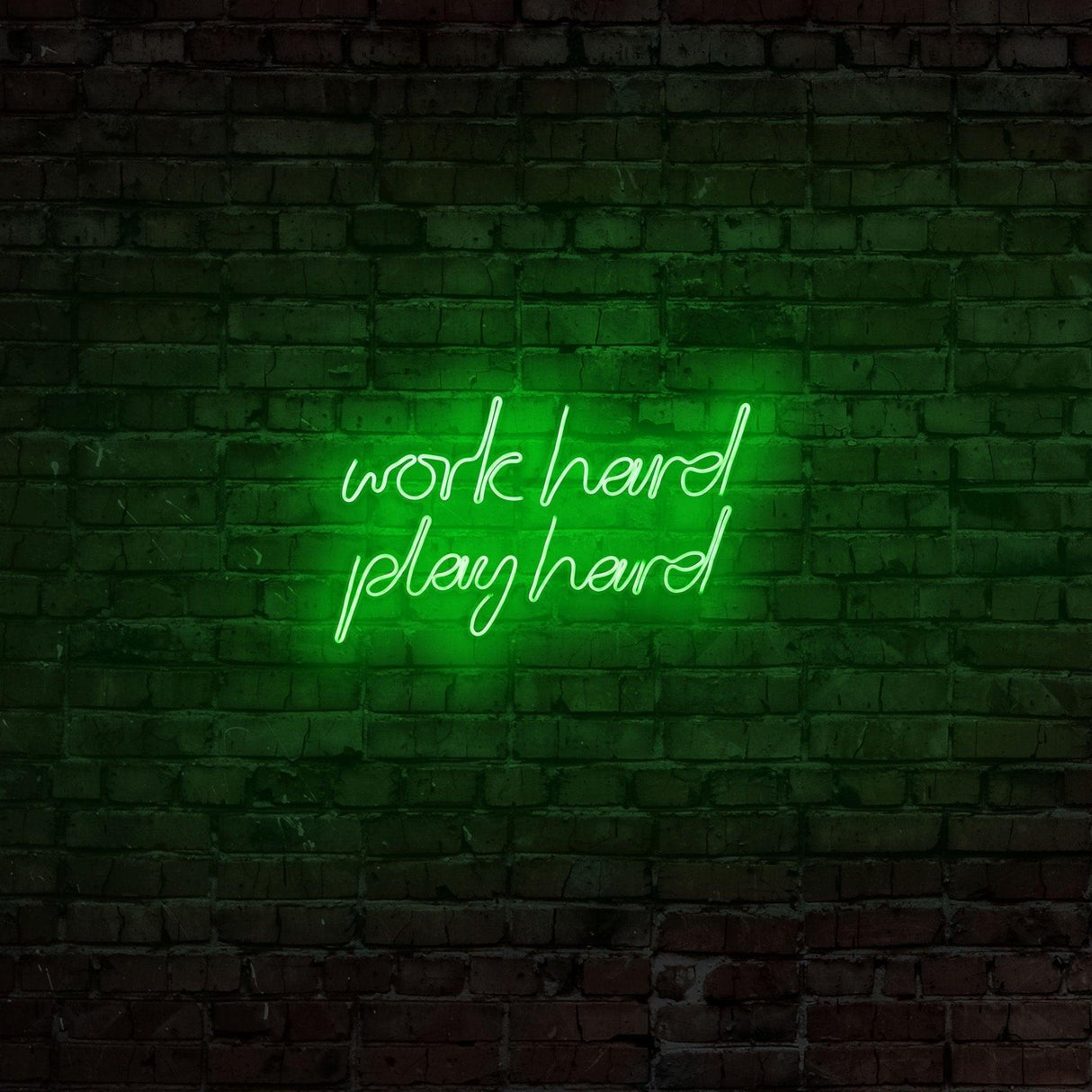 Aplica de Perete Neon Work Hard Play Hard, 55x36 cm - Verde