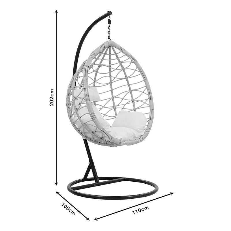 Balansoar Hudson, Metal si PP, 109x119x195 cm - Negru