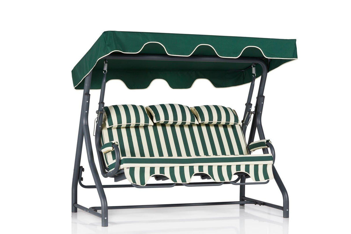 Balansoar de gradina cu 3 locuri Alico, Verde, 160x110x50 cm