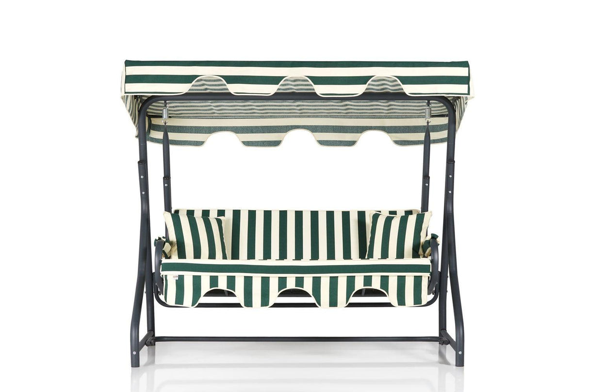 Balansoar de gradina cu 3 locuri Dumrul, Verde, 160x110x50 cm