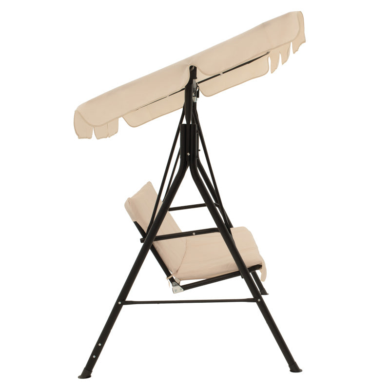 Balansoar Globo, Metal, 170x110x153 cm - Negru-Bej