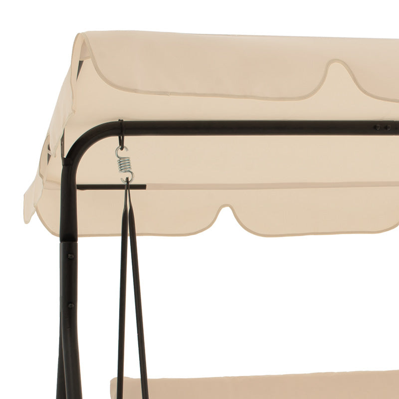Balansoar Globo, Metal, 170x110x153 cm - Negru-Bej