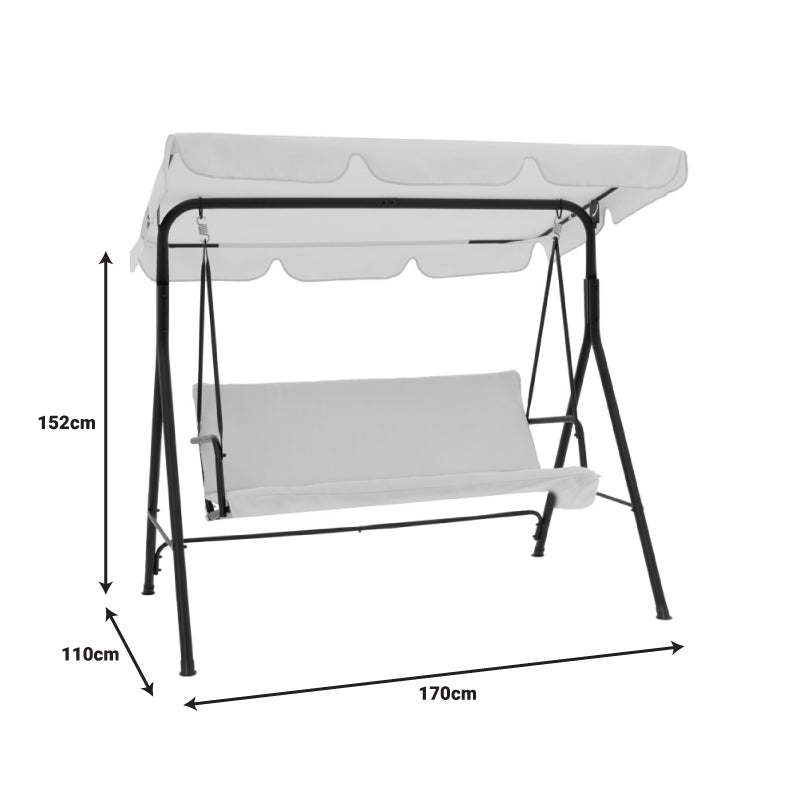 Balansoar Globo, Metal, 170x110x153 cm - Negru-Bej