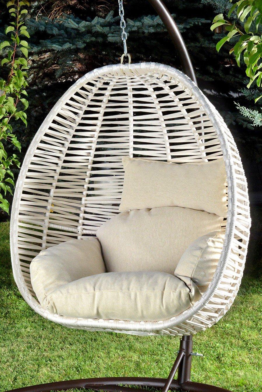 Balansoar de gradina Lokum, Crem, 110x110x196 cm