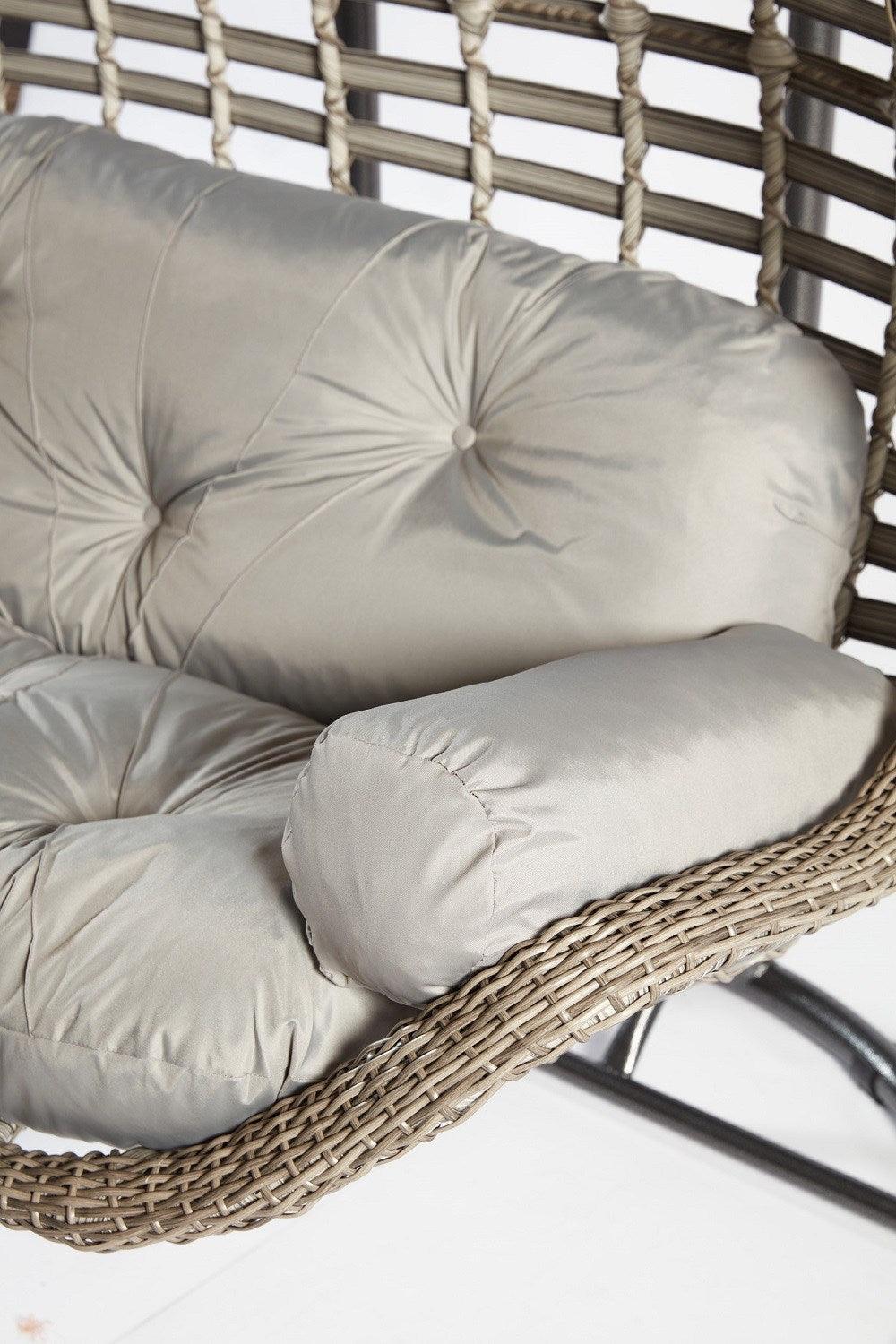 Balansoar de gradina Lux Rattan cu 2 locuri Arkadas, Gri, 173x214x120 cm