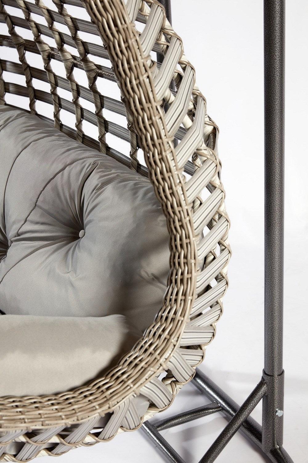 Balansoar de gradina Lux Rattan cu 2 locuri Arkadas, Gri, 173x214x120 cm