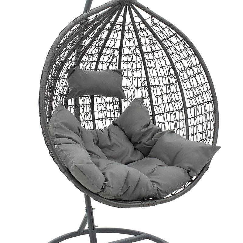 Balansoar Zafer, Metal si PP, 106x103x200 cm - Gri