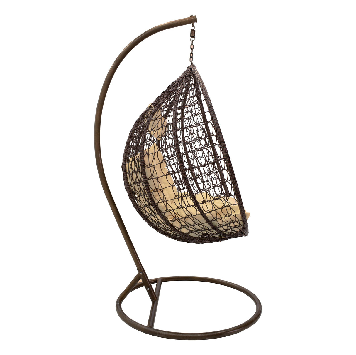 Balansoar Zafer, Metal si PP, 106x103x200 cm - Maro