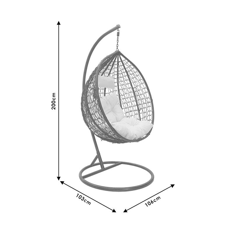 Balansoar Zafer, Metal si PP, 106x103x200 cm - Maro