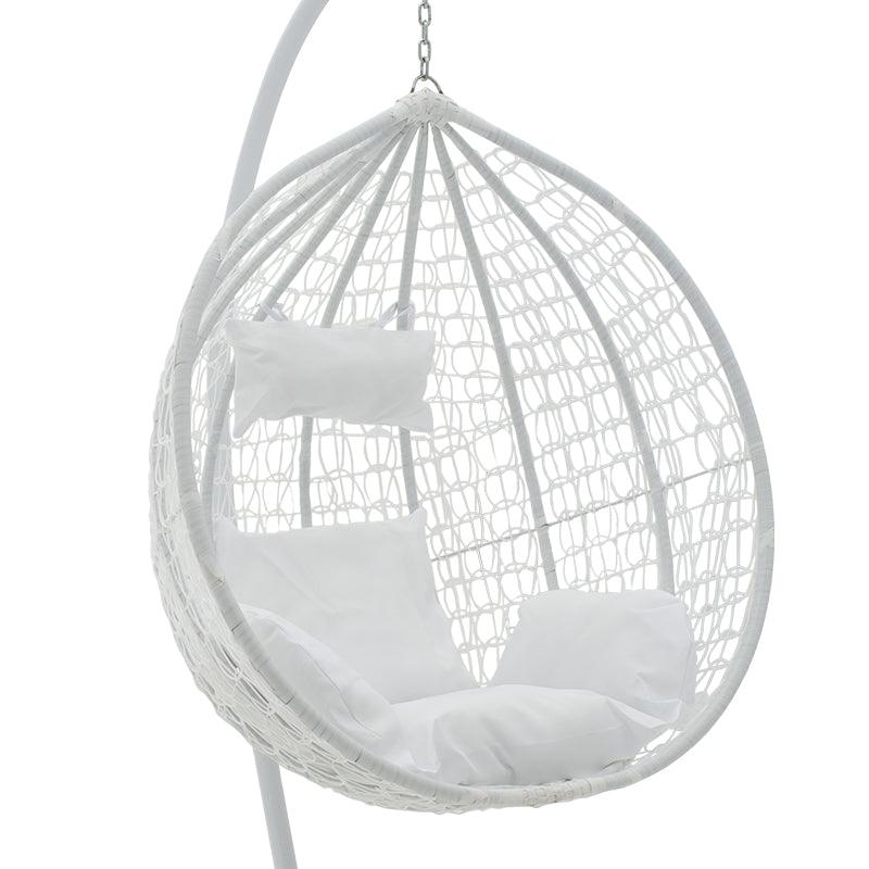 Balansoar Zafer, Metal si PP, 106x103x200 cm - Alb