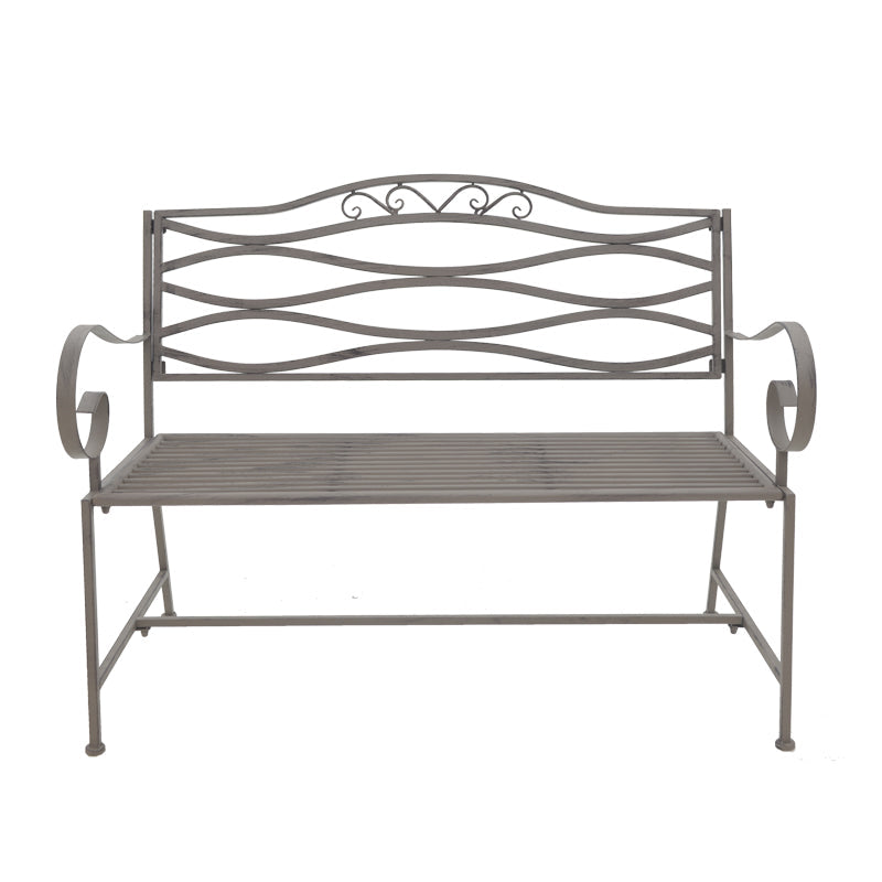 Banca metal de gradina Benko, bronz, 114x45x95 cm