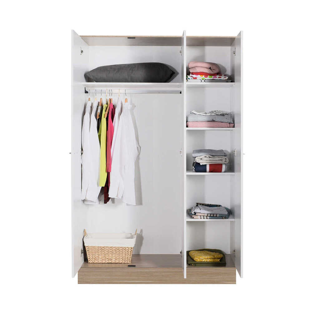 Dulap Haine GRD-830-MB-3 Home Collection® Base, 3 usi, Alb, 120x197x52 cm