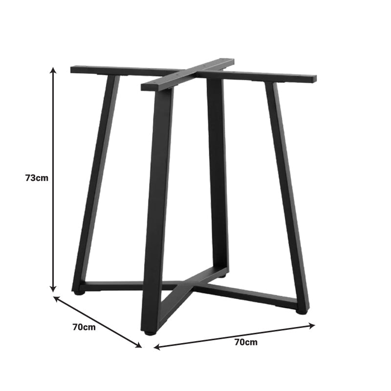Baza mesei metalice Mulbe, Alb - Negru, 70x70x73 cm - Negru