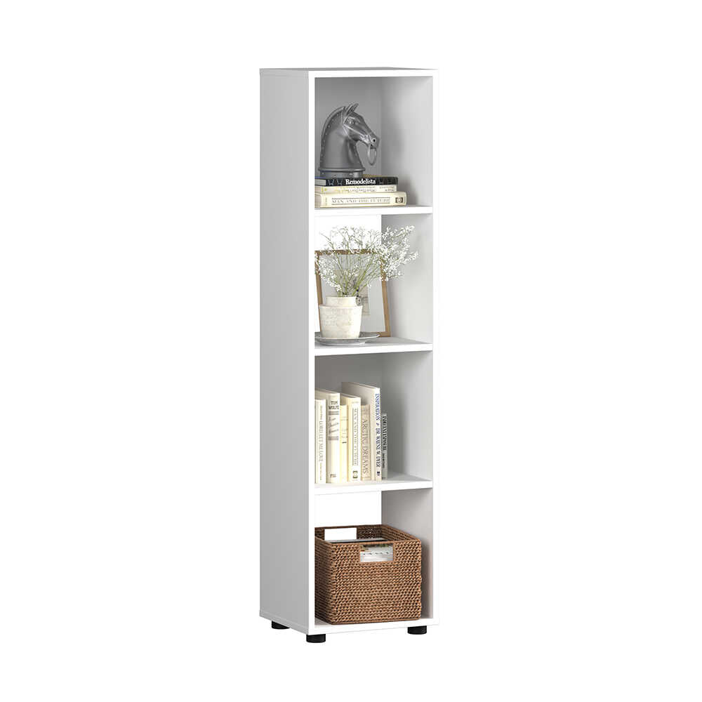 Biblioteca KTP-014-FF-1 Home Collection® Cubic, Alb - Stejar, 36x141x30 cm - Alb | SKU: KTP-014-FF-1, KTP-014-BB-1