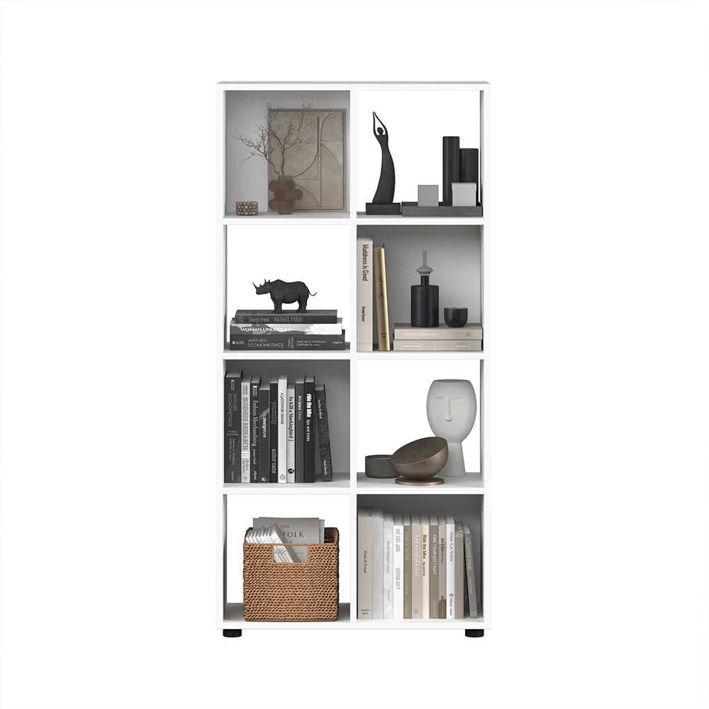 Biblioteca KTP-024-FF-1 Home Collection® Cubic, Alb - Stejar, 70x141x30 cm - Alb | SKU: KTP-024-FF-1, KTP-024-BB-1