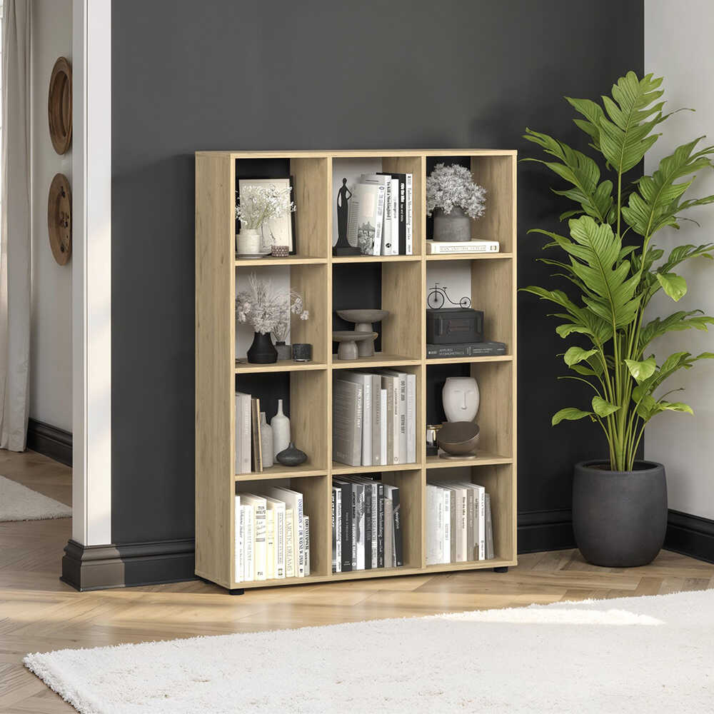 Biblioteca KTP-034-FF-1 Home Collection® Cubic, Alb - Stejar, 104x141x30 cm - Biblioteca KTP-034-FF-1 Home Collection® Cubic, Alb - Stejar, 104x141x30 cm | SKU: KTP-034-FF-1