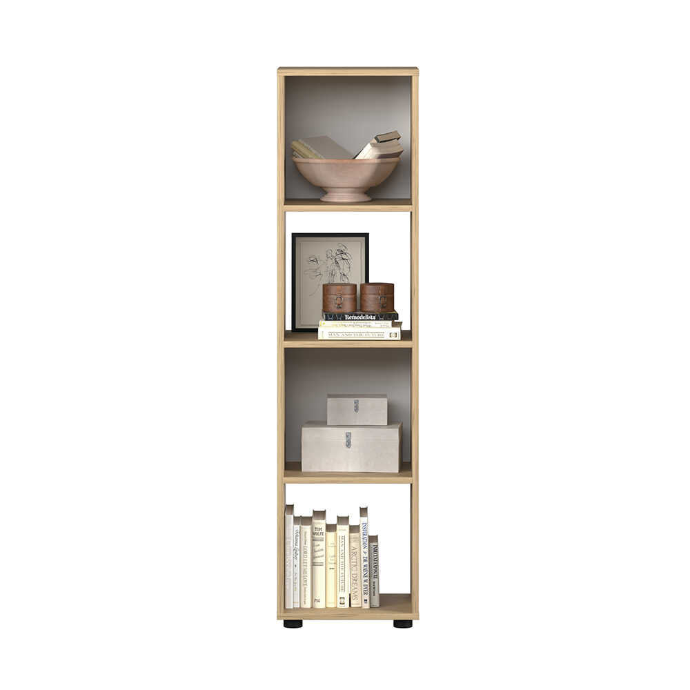 Biblioteca KTP-014-FF-1 Home Collection® Cubic, Alb - Stejar, 36x141x30 cm - Stejar | SKU: KTP-014-FF-1