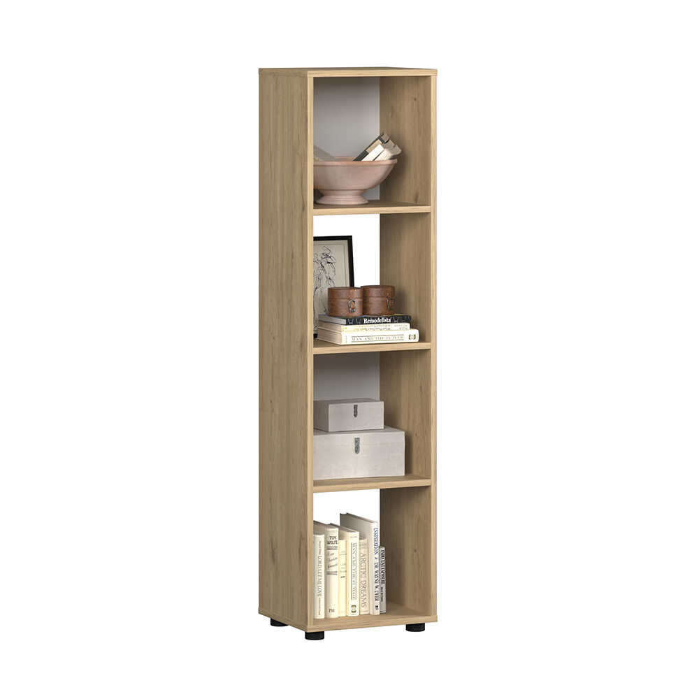 Biblioteca KTP-014-FF-1 Home Collection® Cubic, Alb - Stejar, 36x141x30 cm - Stejar | SKU: KTP-014-FF-1