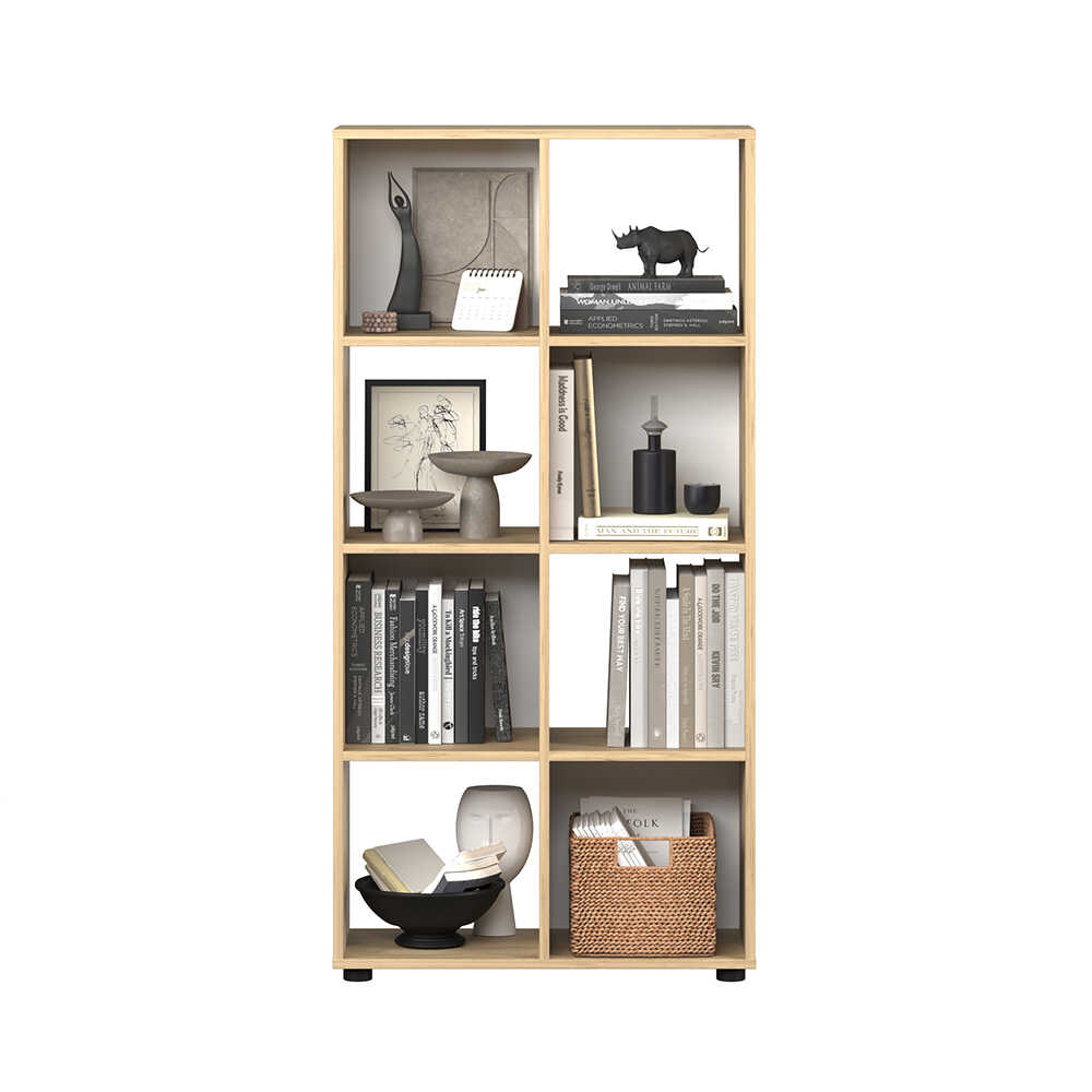 Biblioteca KTP-024-FF-1 Home Collection® Cubic, Alb - Stejar, 70x141x30 cm - Stejar | SKU: KTP-024-FF-1