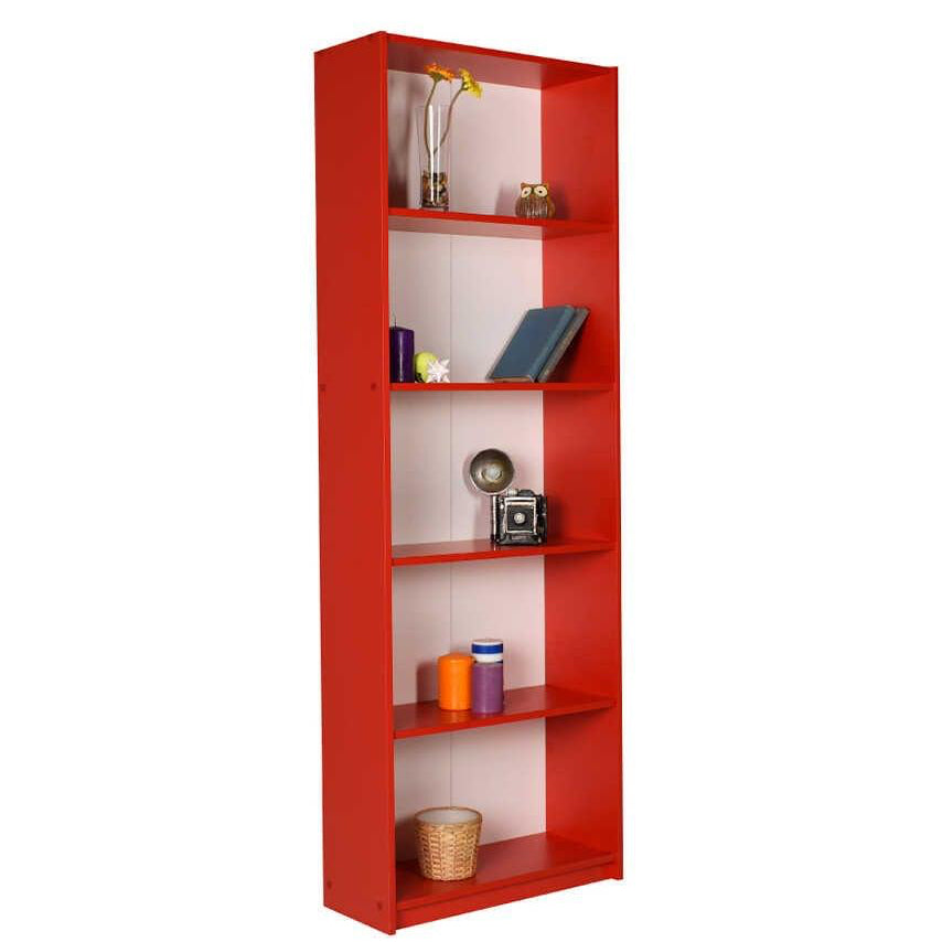 Biblioteca KTP-350-BB-1 Home Collection® Modern, 5 rafturi, 64x182x26 cm - Rosu | SKU: KTP-350-KK-1