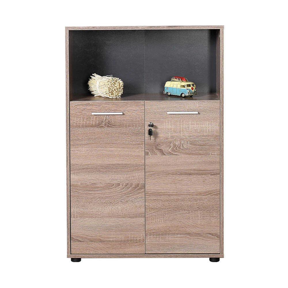 Biblioteca NKT-532-TT-1 Home Collection® New York, 2 usi cu cheie, 3 rafturi, Natur - Sonoma, 72x110x34 cm - Sonoma | SKU: NKT-532-LL-1