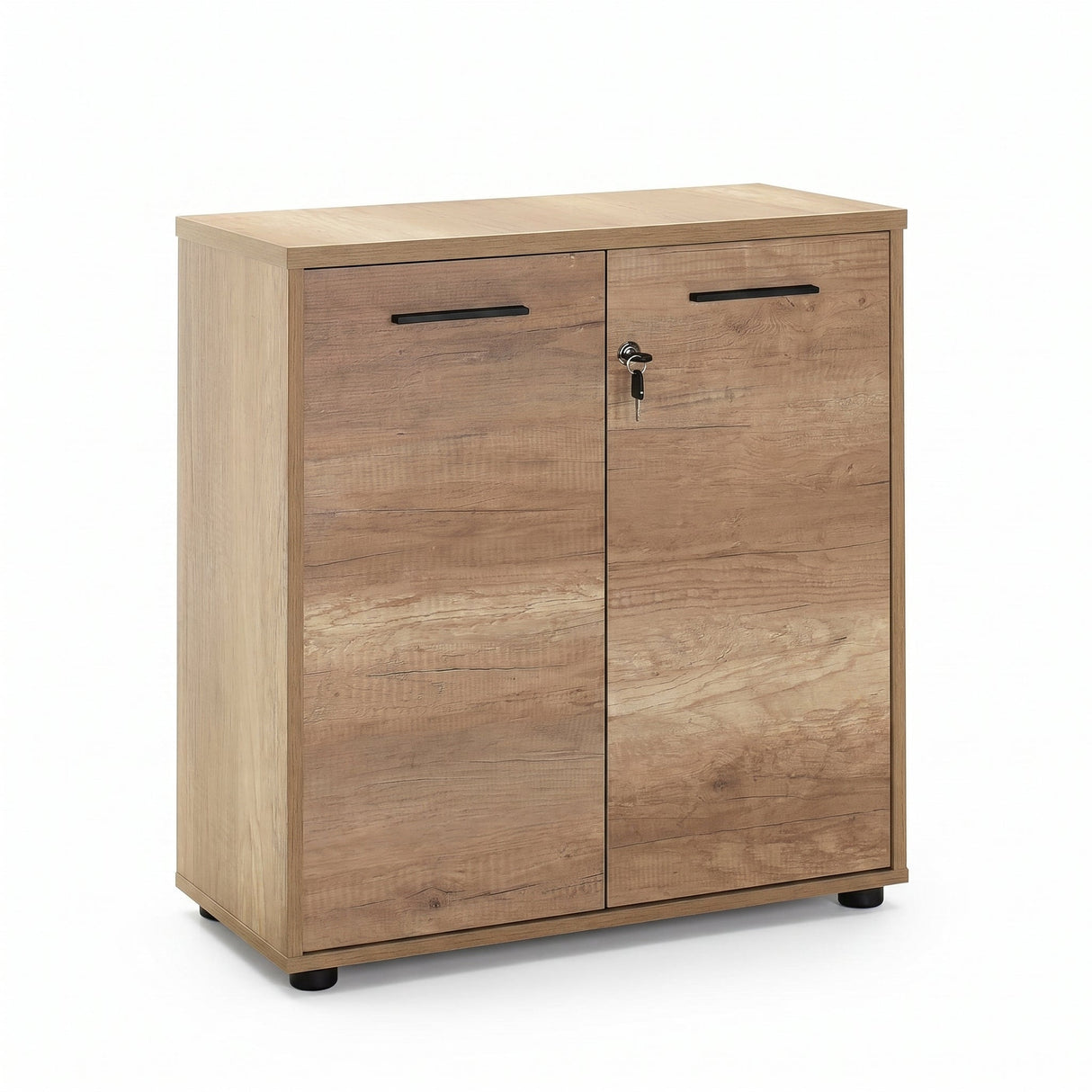 Biblioteca NKT-522-TT-1 Home Collection® New York, 2 usi cu cheie, 3 rafturi, Natur - Sonoma, 76x75x34 cm - Natur | SKU: NKT-522-TT-1