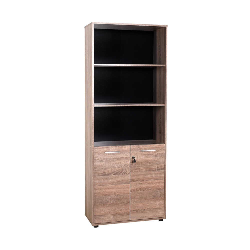 Biblioteca NKT-552-TT-1 Home Collection® New York Office, 2 usi cu cheie, 3 rafturi fix, Natur, 72x187x34 cm