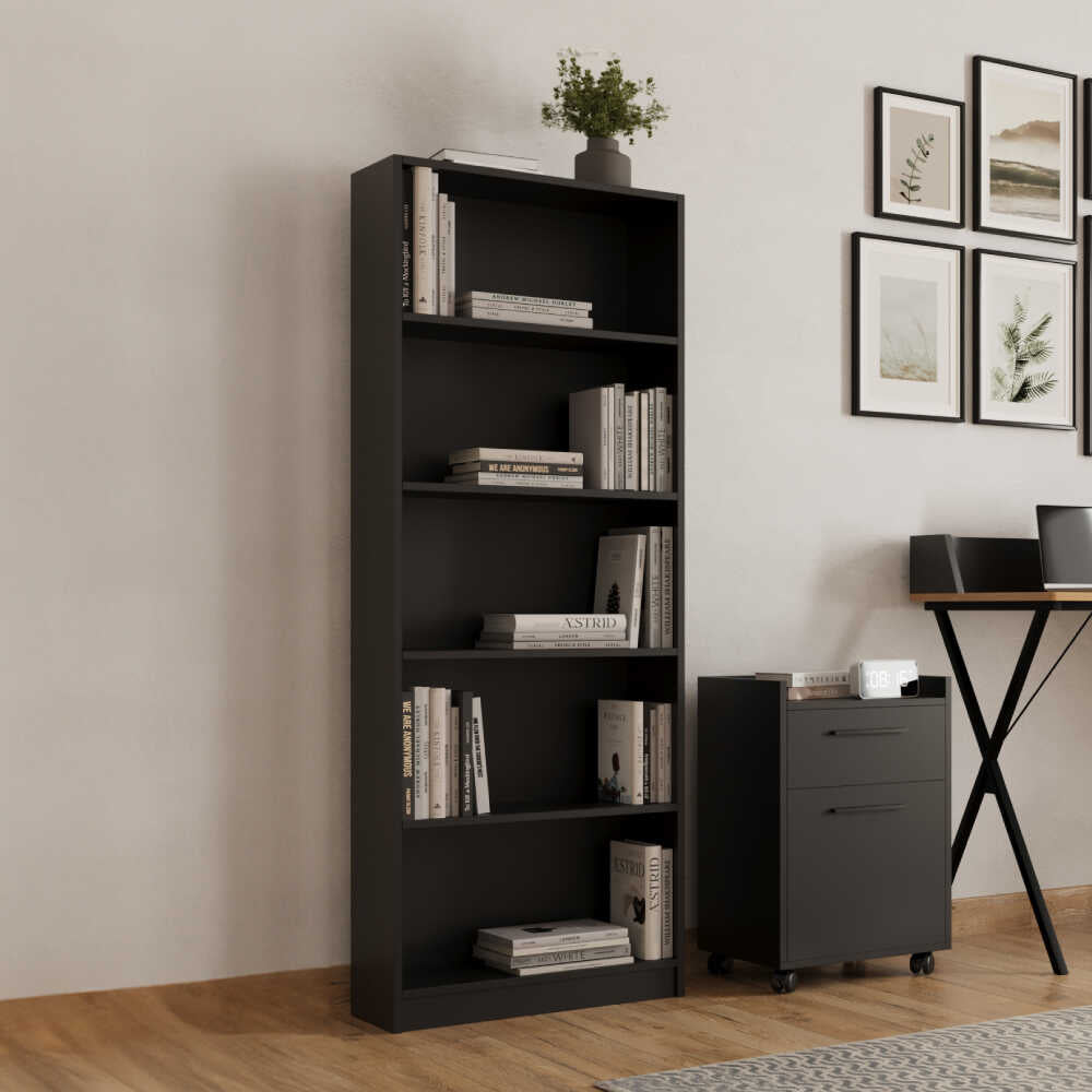 Biblioteca KTP-150-BB-1 Home Collection® Nurdan, 5 rafturi, 58x170x23 cm - Antracit | SKU: KTP-150-AA-1