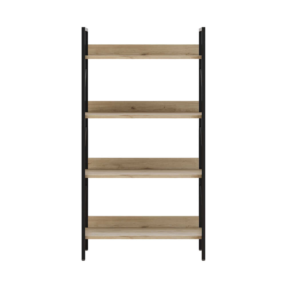 Biblioteca KTP-840-FF-1 Home Collection® Profile cu 4 rafturi, Alb - Maro - Stejar, 73x136x35 cm - Stejar | SKU: KTP-840-FF-1